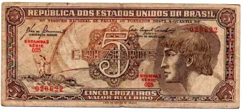 C111 - 5 Cruzeiros - Série 025 - Índio - Data: 1961 - BC