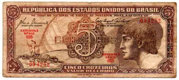 C111 - 5 Cruzeiros - Série 025 - Índio - Data: 1961 - BC