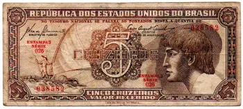 C111 - 5 Cruzeiros - Série 026 - Índio - Data: 1961 - BC