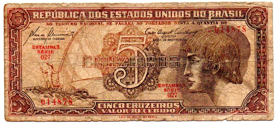 C111 - 5 Cruzeiros - Série 027 - Índio - Data: 1961 - R