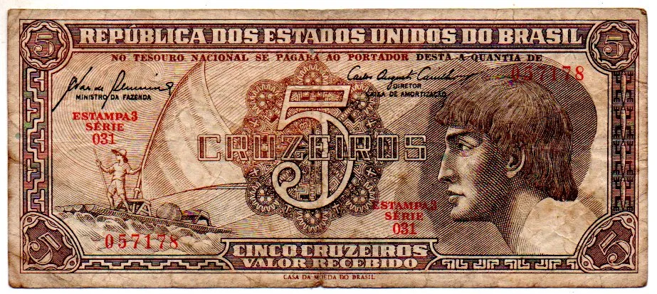 C111 - 5 Cruzeiros - Série 031 - Índio - Data: 1961 - BC