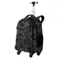 Mochila Carrinho 4 Rodas Sestini Rolling Grande - Camuflado Cinza - Foto 2