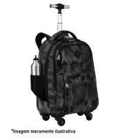 Mochila Carrinho 4 Rodas Sestini Rolling Grande - Camuflado Cinza - Foto 4