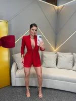 SHORT ALFAIATARIA TERMOCOLANTE VERMELHO - Foto 4