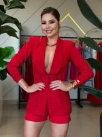 SHORT ALFAIATARIA TERMOCOLANTE VERMELHO - Foto 5