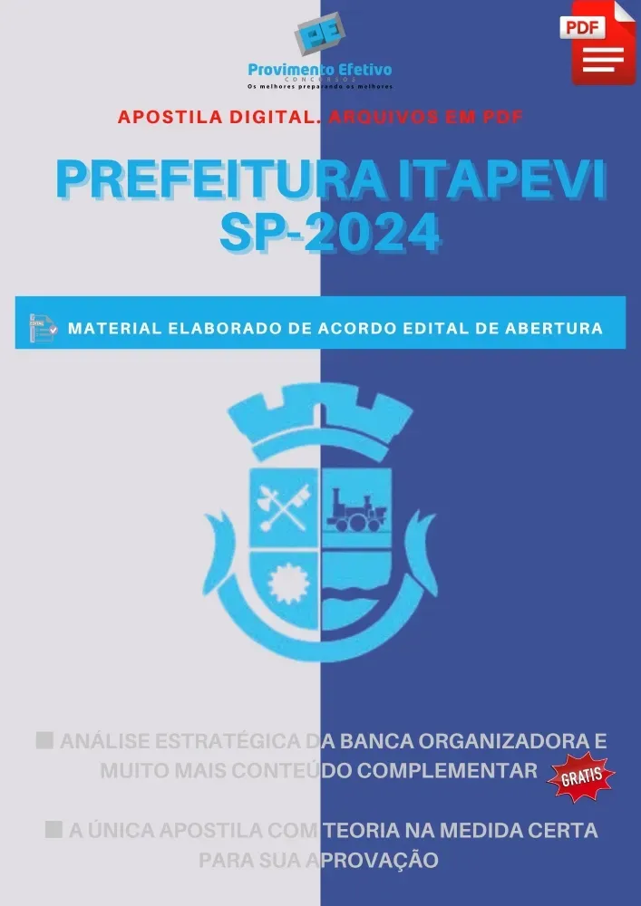 Apostila Itapevi SP Recepcionista de Unidade de Saúde 2024 Imagem