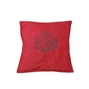 Capa de Almofada Folha Silk Vermelha