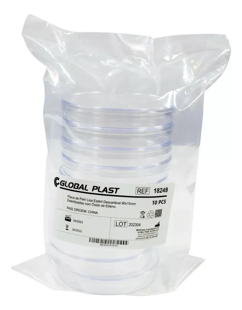 Placa de Petri Estéril Descartável 90x15mm 