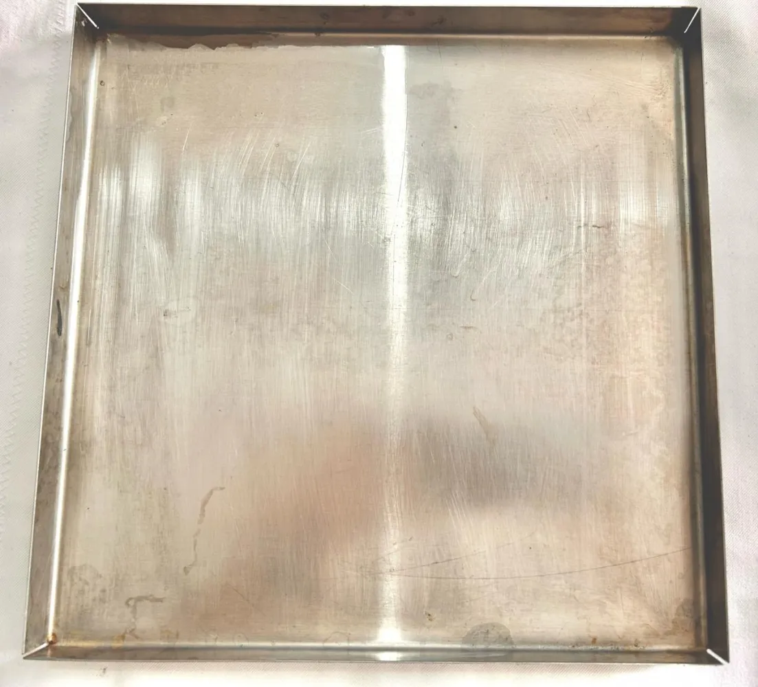 -Bandeja inox 304 - 1.2mm - Fundo fixo ,  tam: 25,5 x 25,5 x 2 alt.  BIF255255/2