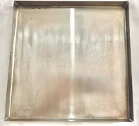 -Bandeja inox 304 - 1.2mm - Fundo fixo ,  tam: 25,5 x 25,5 x 2 alt.  BIF255255/2