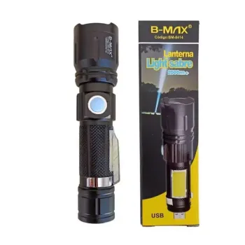 LANTERNA SABRE DE LUZ TATICA LED RECARREGAVEL USB BM-8414 - Foto 2