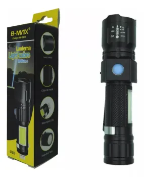 LANTERNA SABRE DE LUZ TATICA LED RECARREGAVEL USB BM-8414