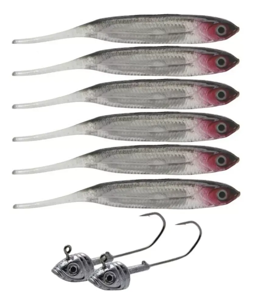 Isca Artificial Maruri Soft Bait W189 10cm 6unid + 2 Jigs  Imagem