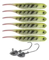 Isca Artificial Maruri Soft Bait W189 8cm 6unid + 2 Jigs - Foto 3