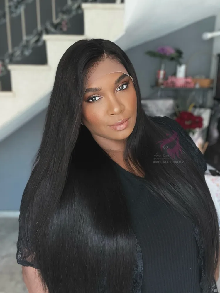 Lace Natural PAMELA   300g  65/70 Lace Front UltraHD humana cabelo brasileiro repartição  LivreBigPlus®.