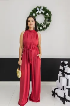 MACACÃO COM FAIXA DE AMARRAÇÃO -  FRAMBOESA