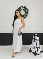VESTIDO LONGO FLOR-  OFF WHITE - Foto 3