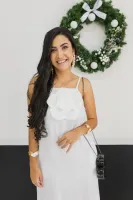 VESTIDO LONGO FLOR-  OFF WHITE - Foto 4