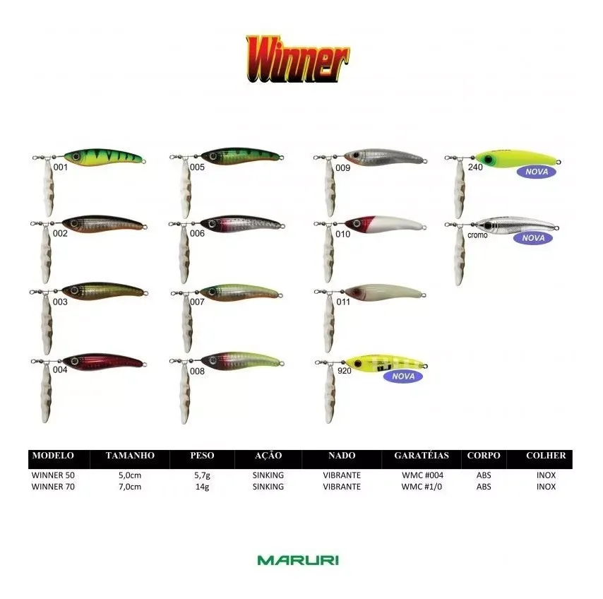 Isca Artificial Maruri Winner 70 Tucunaré Dourado Robalo  Imagem