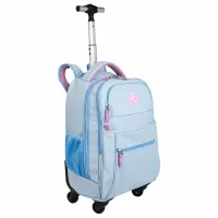 Mochila Carrinho com 4 Rodas Sestini Rolling Hydroblock Sky - Azul - Foto 2