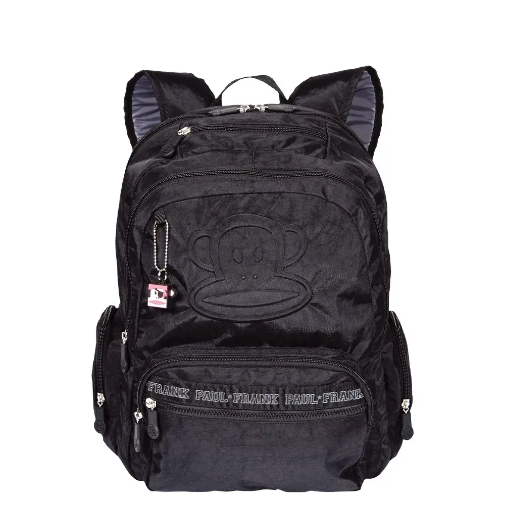 Mochila Grande 2 Compartimentos Paul Frank Classics Preto Imagem