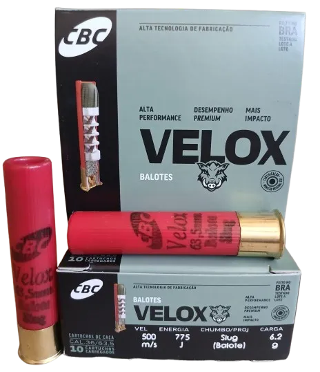 CARTUCHOS CBC CAL 36 GA KNOCK SLUG BALOTE C10 ( leia o AVISO)