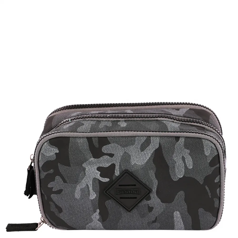 Estojo Box Especial 3 Compartimentos - Camuflado Cinza