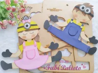 G1.796  Gabarito de Moldes  em MDF  Crianças Minnions Sentadas - Foto 2