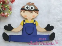 G1.796  Gabarito de Moldes  em MDF  Crianças Minnions Sentadas - Foto 4