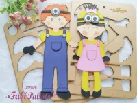 G1.797  Gabarito de Moldes  em MDF  Crianças Minnions  40cm 