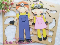 G1.797  Gabarito de Moldes  em MDF  Crianças Minnions  40cm  - Foto 2