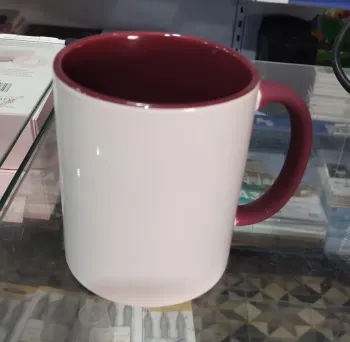 CANECA DE CERAMICA ALÇA INTERNA COLORIDA 325ML  ALÇA FOSCA -LIVE  - Foto 2