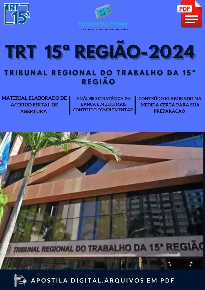  Apostila TRT 15 Região 2024 Arquivologia Analista Judiciário