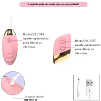 Cápsula Vibratória com Controle Rosa - Foto 2