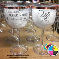 TAÇA DE GIN BORDA METALIZADA PERSONALIZADA 580ML - Foto 2