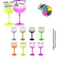 TAÇA DE GIN BORDA METALIZADA PERSONALIZADA 580ML - Foto 3