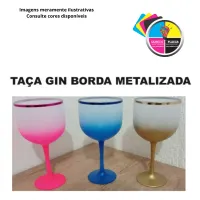 TAÇA DE GIN BORDA METALIZADA PERSONALIZADA 580ML - Foto 5