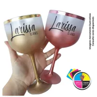 TAÇA DE GIN BORDA METALIZADA PERSONALIZADA 580ML - Foto 6