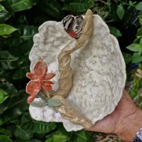 Centro de mesa Orquídea Sophronitis coccinea e Borboleta do 88 (23diam x 10alt) - Foto 3