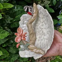 Centro de mesa Orquídea Sophronitis coccinea e Borboleta do 88 (23diam x 10alt) - Foto 5