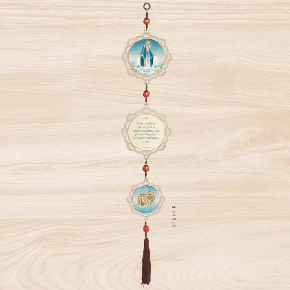 Adorno de Porta 3 Mandalas Nossa Senhora das Graças