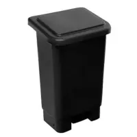 Lixeira 100  Litros Preta Com Pedal