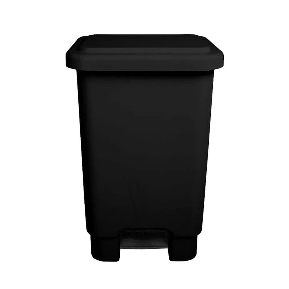 Lixeira 50 Litros Com Pedal Preta  Imagem