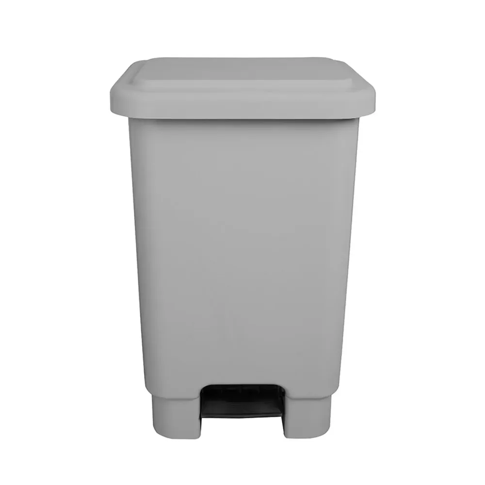 Lixeira de Plástico Com Pedal 15 litros Cinza Gruplast Imagem