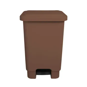 Lixeira de Plástico Com Pedal 15  litros  Marrom Gruplast