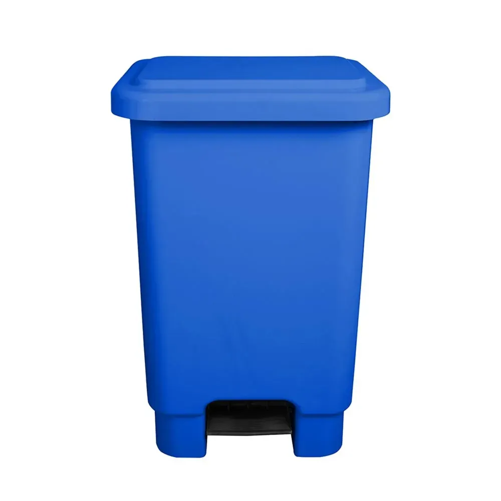 Lixeira de Plástico Com Pedal 25 litros  Azul Gruplast Imagem