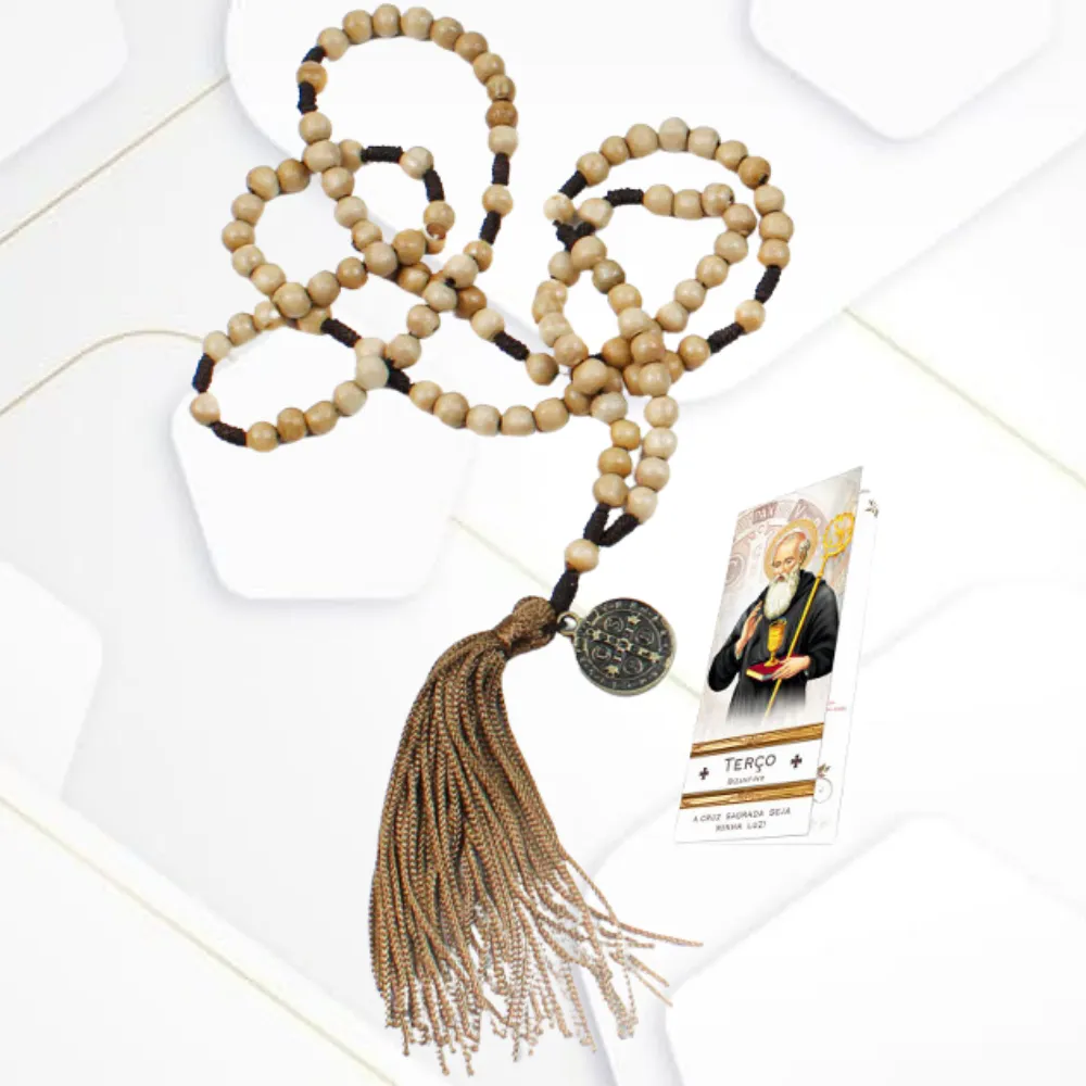 Terço Bizantino Marfim com Folheto
