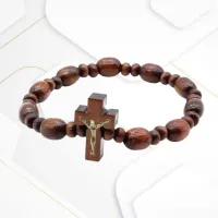 Pulseira de Madeira Imbuia contas 8/11 e 4mm