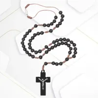 Terço de Madeira Preto 4mm com fecho