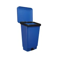 Lixeira Com Pedal   25 litros  Azul Gruplast - Foto 3